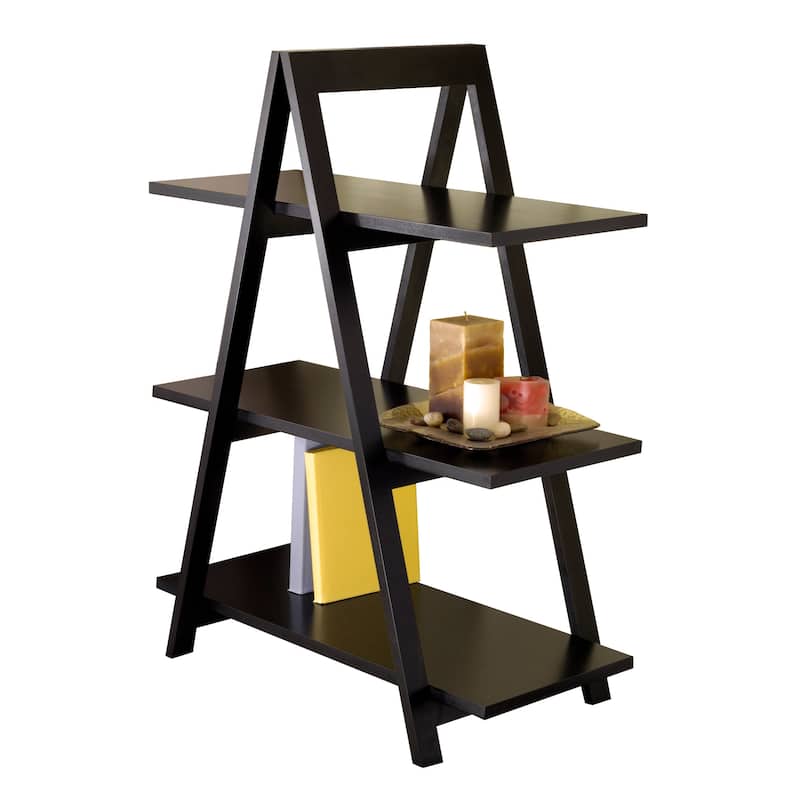 Aaron 3-Tier A-Frame Shelf, Black - 30.12 x 15.28 x 38.39 inches