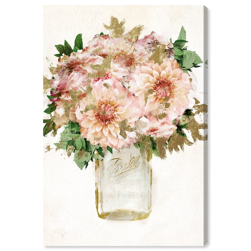 Wynwood Studio Canvas Floral and Botanical Amalfi Flower Jar White and Cream White Modern & Contemporary Wall Art Canvas Print