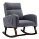 preview thumbnail 53 of 83, HOMYKA 28" Wide Rocking Chair for Nursery with Solid Wood Leg Set of 2 Grey