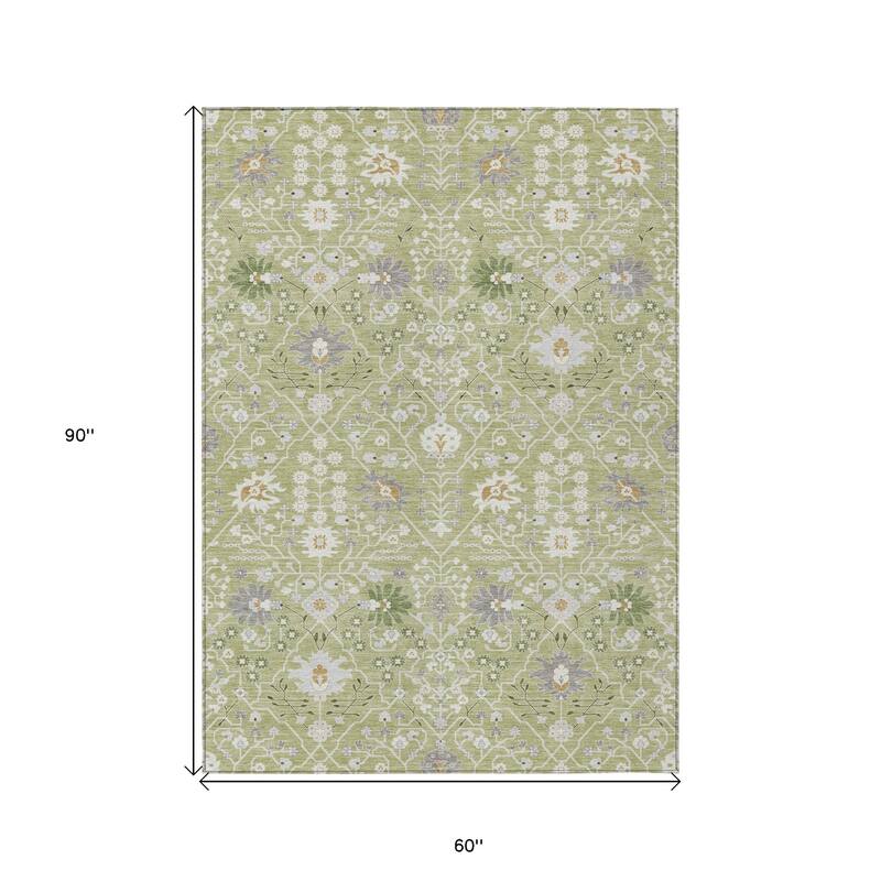 HomeRoots Oriental Traditional Rectangle Outdoor Rug