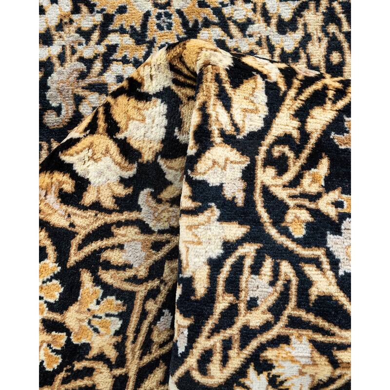 Overton Handknotted Wool Traditional Oriental Black Runner