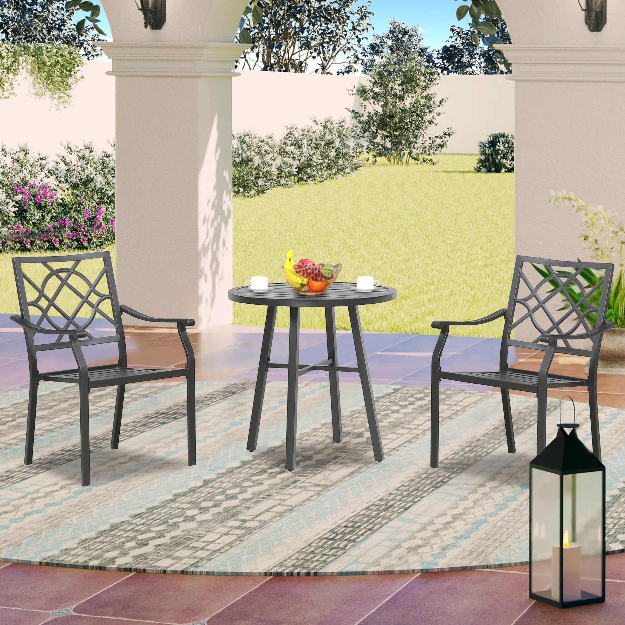 Patio Bistro Set 3 Piece Outdoor Chairs and Table