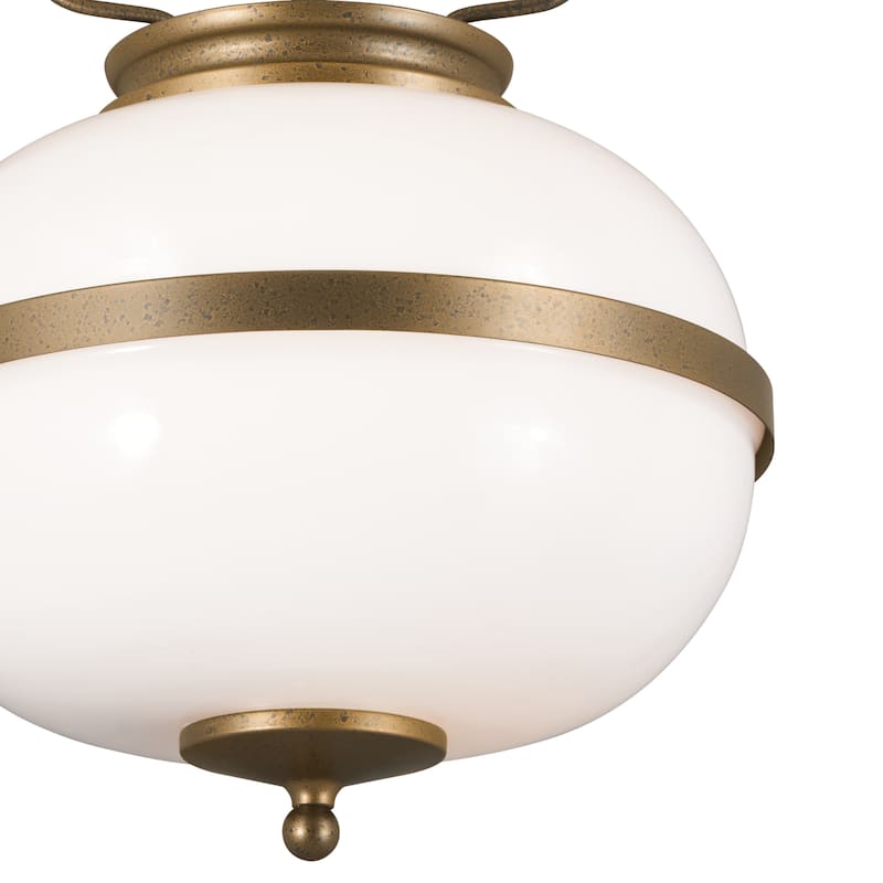 Kichler Lighting Opal 12 inch 2-Light Pendant Character Bronze with Opal Glass