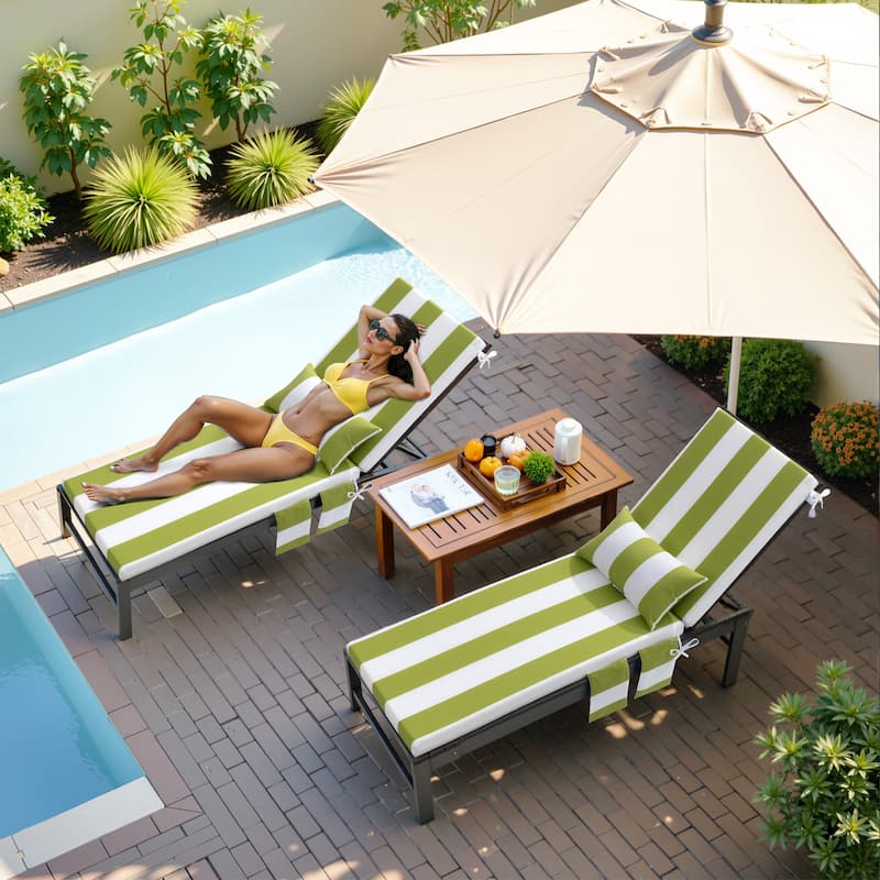 Pellebant Outdoor Lounge Chair Cushions with Pillow