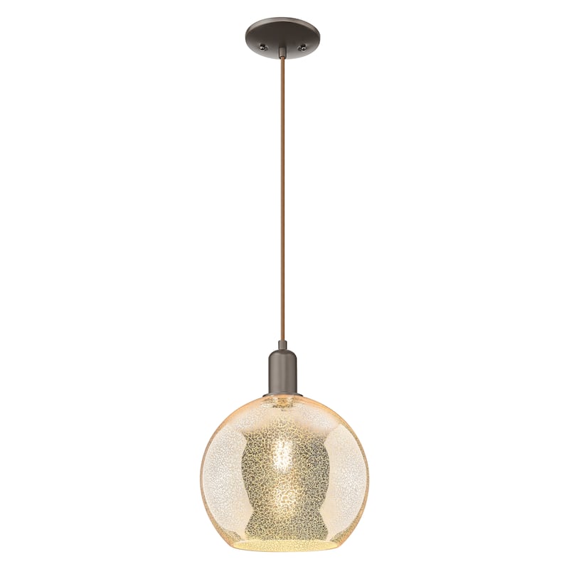 Innovations Lighting Endless Possibilities Arcadia - Athens - 1 Light 10" Cord Hung Mini Pendant - Mercury/Oil Rubbed Bronze