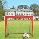 preview thumbnail 3 of 5, Red Fiberglass Pop-Up Soccer Goal Set with Stakes and Carry Bag for Backyard or Park - 47.2"L x 31.5"W x 31.5"H