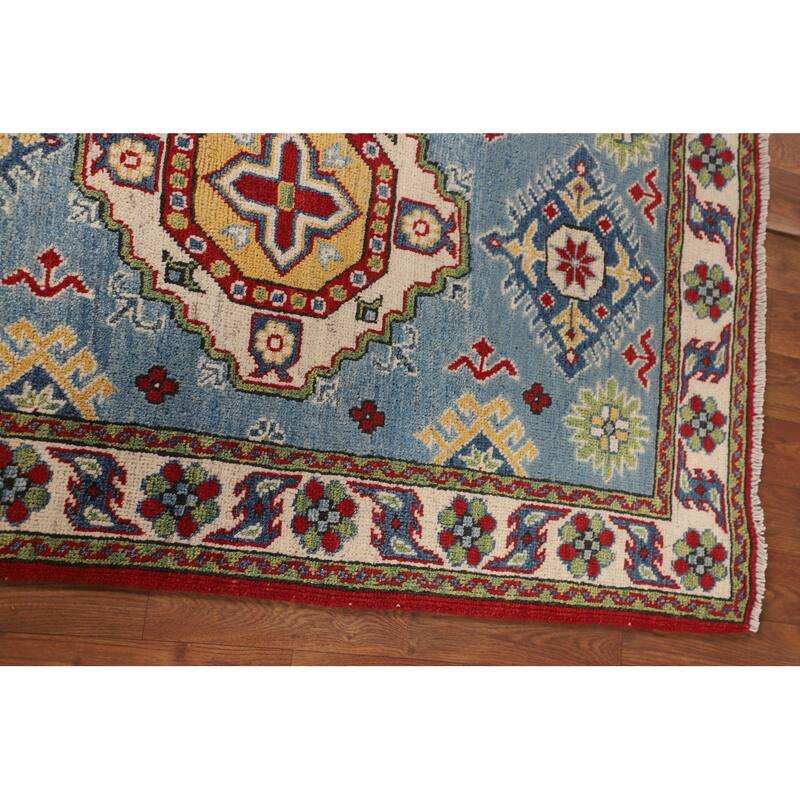 Light Blue Kazak Oriental Accent Rug Handmade Wool Carpet - 2'9" x 4'1"
