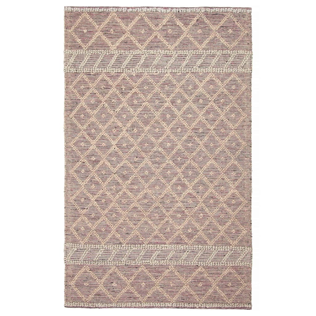 ECARPETGALLERY Braid weave Sienna Khaki Wool Rug - 4'11 x 8'0