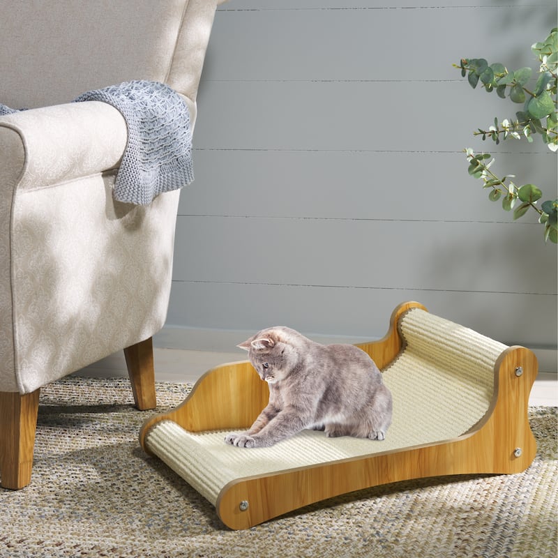 SAFAVIEH Home Natural/Ivory 9"W x 15''L x 23"H Sisal Cat Scratch Lounger - 9"W x 15''L x 23"H