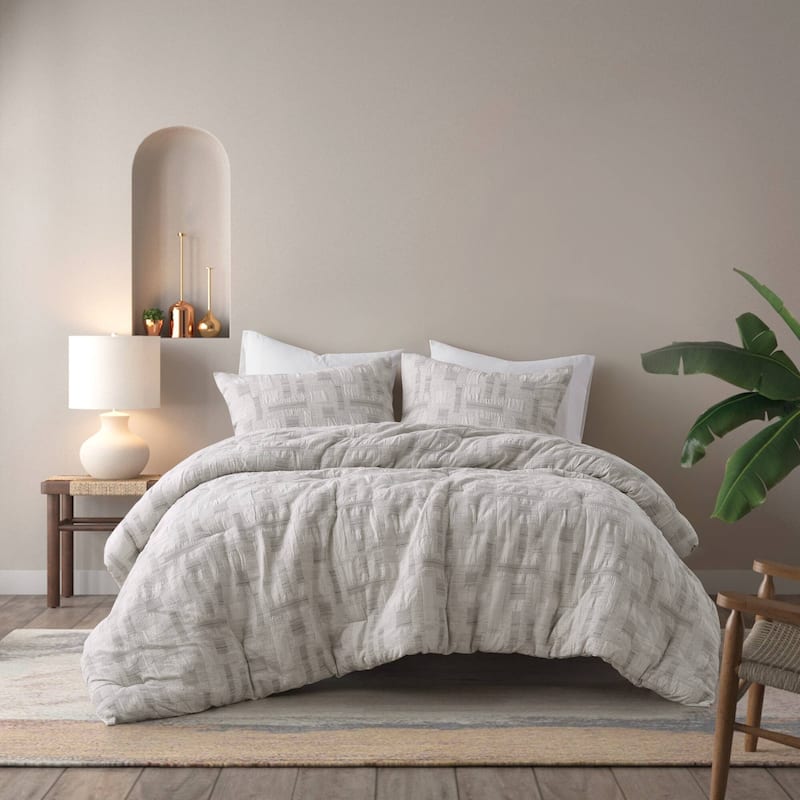 GDF Studio - Lyanna Cotton Jacquard 3-Piece Comforter Set with Artisanal Detailing