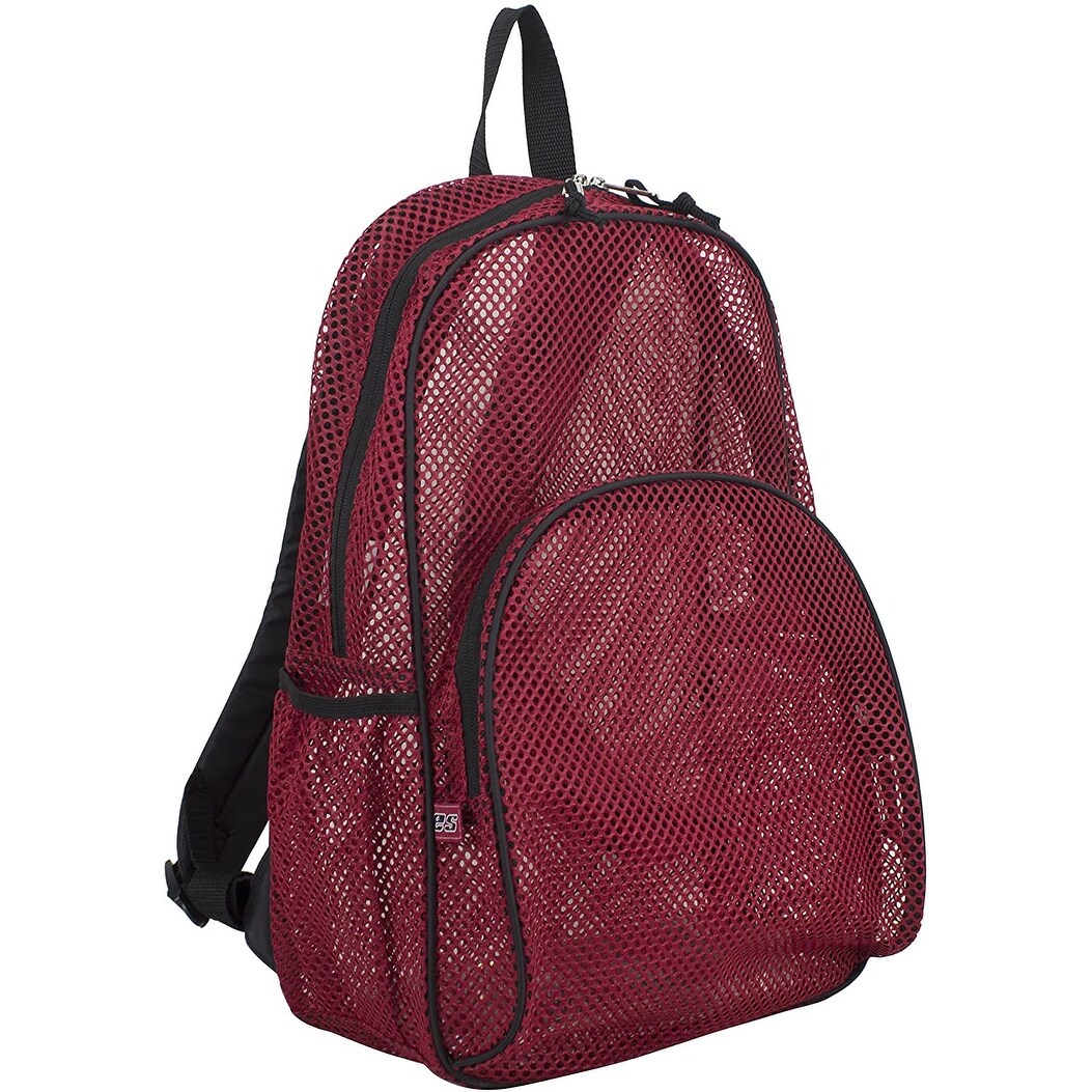 red mesh backpack