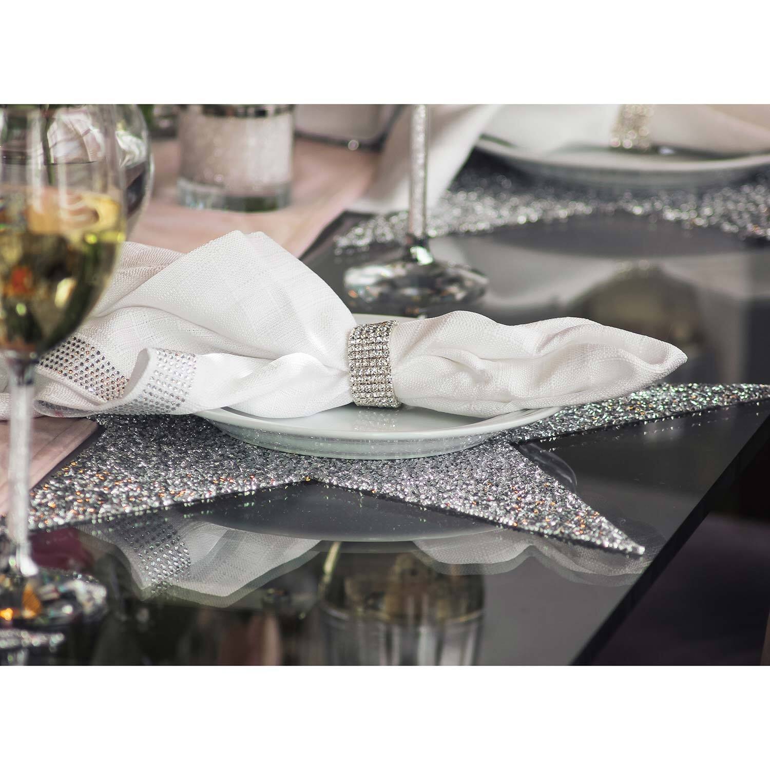 Sparkles Home Luminous Rhinestone Star Shape Placemat Bed Bath