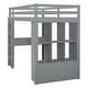preview thumbnail 14 of 12, Full Size Loft Bed with large shelves, writing desk and LED Light, Gray