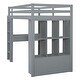 preview thumbnail 11 of 18, Twin Size Loft Bed With Large Shelves,Writing Desk and LED Light for Home