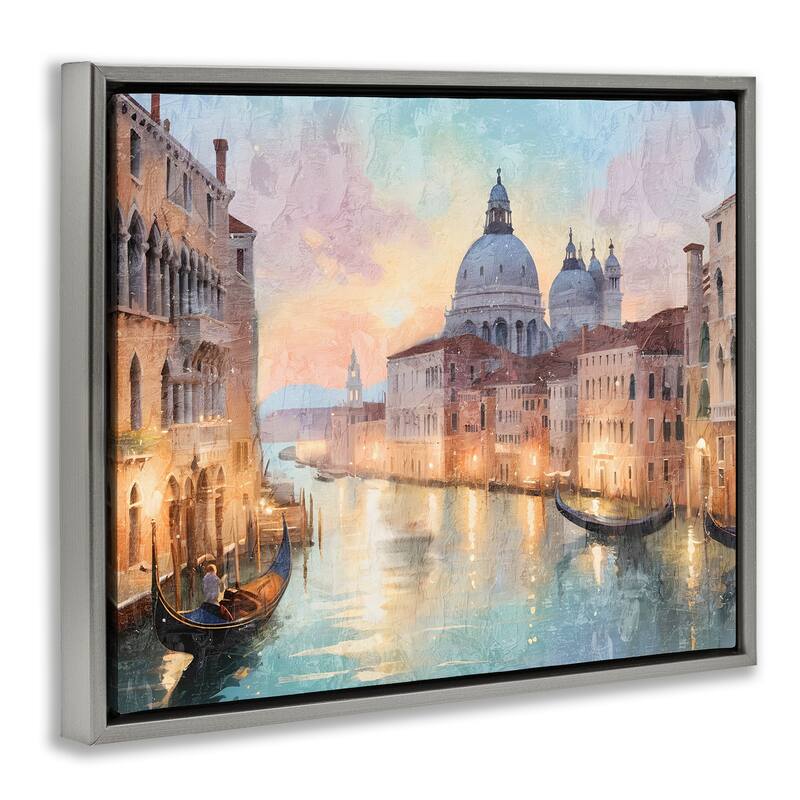 Stupell Scenic Venetian Canal Framed Floater Canvas Wall Art Design By Kim Allen