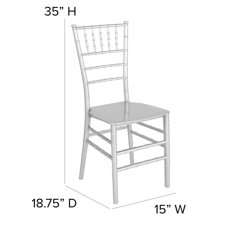 Resin Stackable Chiavari Chair - 15"W x 18.75"D x 35"H - 15"W x 18.75"D x 35"H