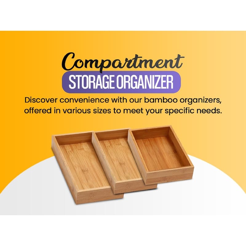YBM Home Bamboo Kitchen Drawer Organizer Storage Box (Set of 6),
