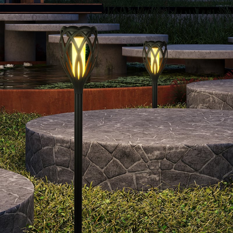 Solar Lamp Post Lights 4 Pack