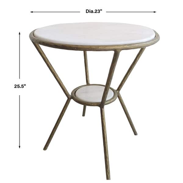 Uttermost Refuge Round White Side Table - 23 W X 25.5 H X 23 D (in)