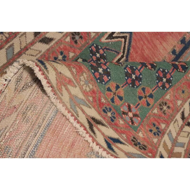 Hand Knotted Oriental 100% Wool Carpet Traditional Medallion Oranges & Rust Hamedan Area Rug - 6' 7'' X 3' 11''