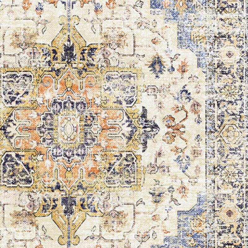 HomeRoots Medallion Traditional Rectangle Area Rug