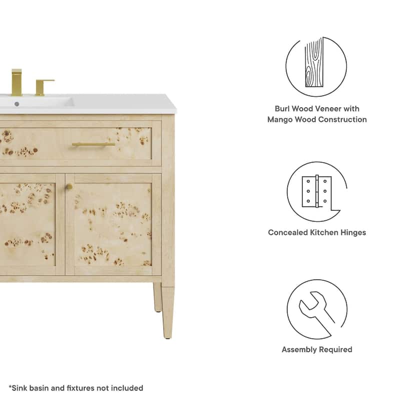 Elysian 48" Wood Bathroom Vanity Cabinet (Sink Basin Not Included)