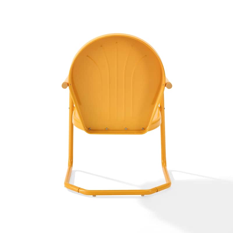 Crosley Griffith Metal Chair In Tangerine - 22 W x 28.2 D x 33.25 H