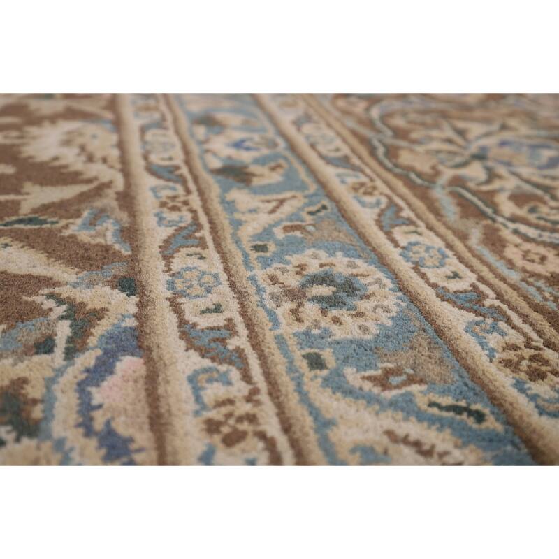 Traditional Mashad Persian Vintage Area Rug Handmade Wool Carpet - 9'8"x 12'9"