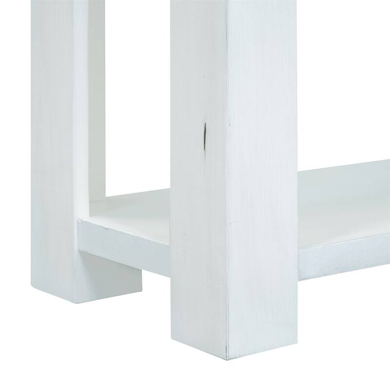 Merax Rustic Console Table with Storage Drawers and Bottom Shelf
