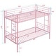 preview thumbnail 11 of 9, Pink Twin over Twin Size Metal Bunk Bed with Ladder
