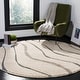 preview thumbnail 84 of 101, SAFAVIEH Florida Shag Hervor Soft Serene Waves 1.2-inch Thick Rug 6'7" Round - Cream/Light Blue - Round