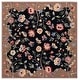 preview thumbnail 13 of 14, SAFAVIEH Handmade Chelsea Cassy Floral Wool Rug 6' Square - Black/Brown - Square