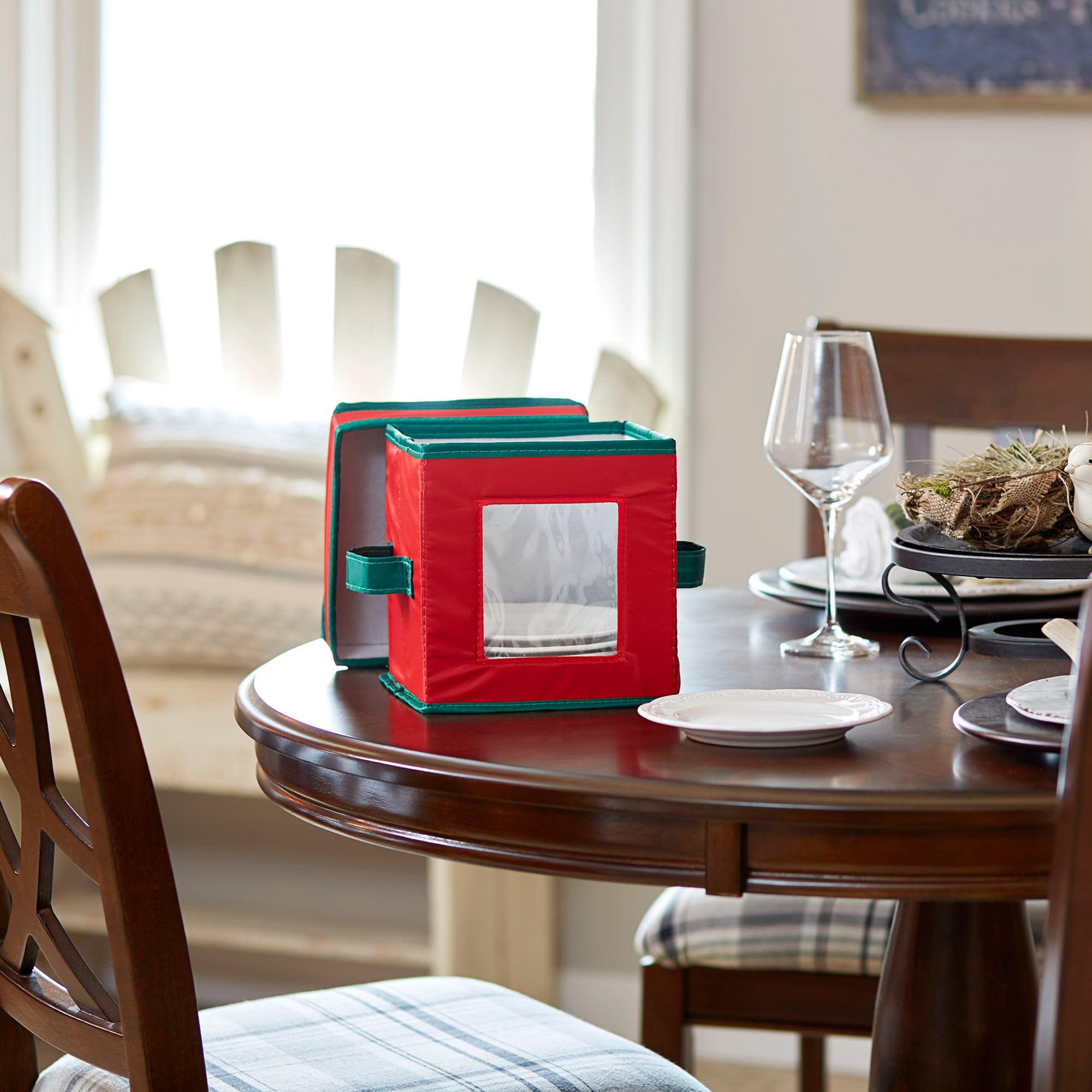 Household Essentials Holiday Saucer Storage Box - 8'' x 8'' x 7.5''