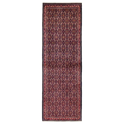 ECARPETGALLERY Hand-knotted Andelz Navy Wool Rug - 3'5 x 10'1