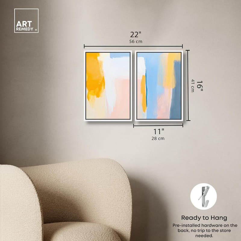 Lightwave Tides Canvas Set of 2 by Art Remedy