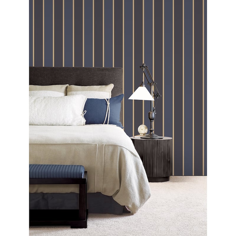 Galerie Wallcoverings Smart Stripes 2 Formal Stripe Vinyl on Non-Woven Matte Wallpaper Roll