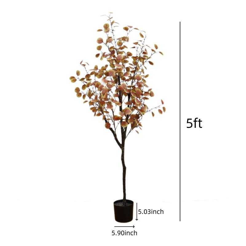 Artificial Eucalyptus Tree, Realistic Fall Eucalyptus Leaves Stems Autumn Fall Leaves Faux Tree Decorations