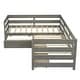 preview thumbnail 7 of 14, Twin Size L-shaped Platform Bed with Three Storage Drawers