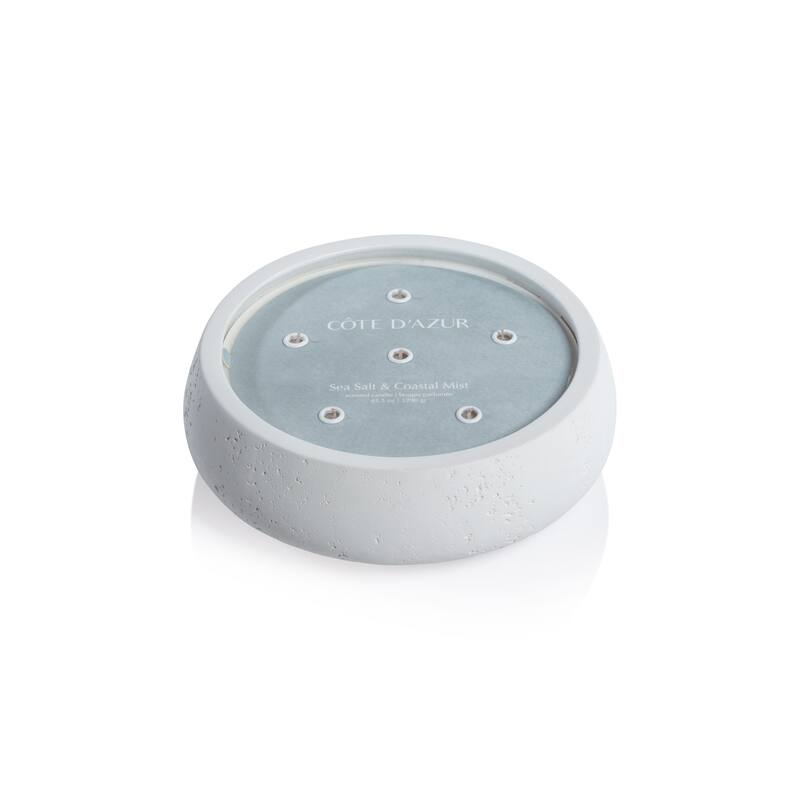 Cote d'Azur White Concrete Candle, Sea Salt & Coastal Mist