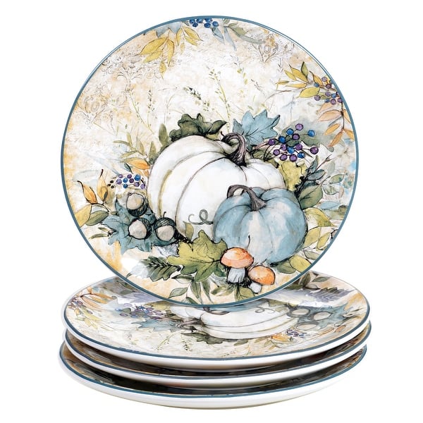 Shop Black Friday Deals On Certified International Harvest Gatherings 9 Salad Dessert Plates Set Of 4 Overstock 31708981