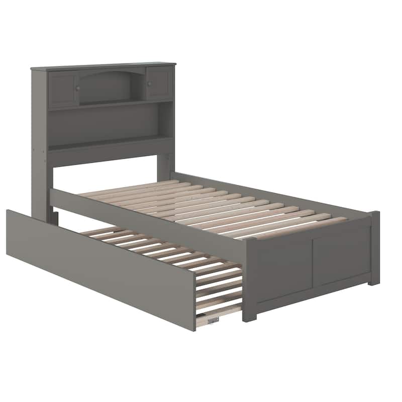 AFI Newport Twin XL Size Platform Bed with Footboard & Twin XL Trundle