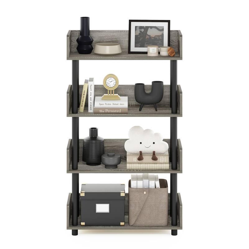 Furinno Turn-N-Tube 4-Tier Toolless Freestanding Multipurposes Display Rack, Espresso
