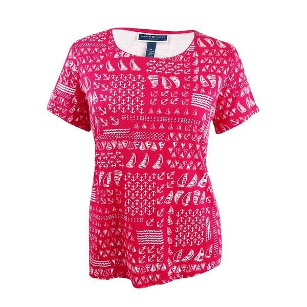 Shop Karen Scott Women S Plus Size Cotton Nautical Print T Shirt