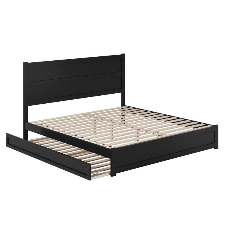 Aveline Wood Platform Bed with Matching Footboard & Trundle