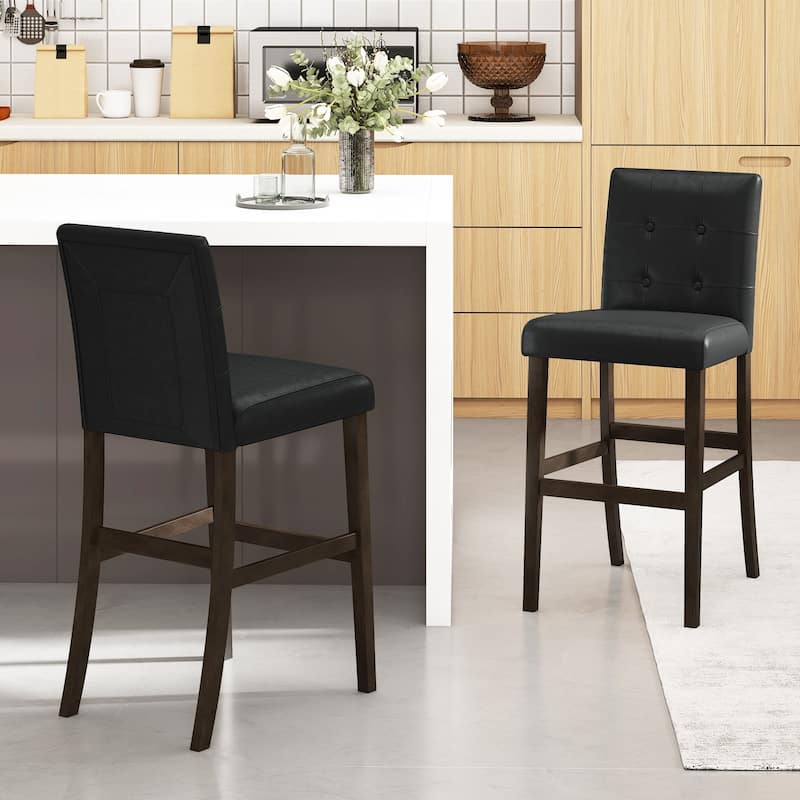 Gymax Set of 2 Bar Stools 25inch Counter Height Barstool Pub Chair - See Details