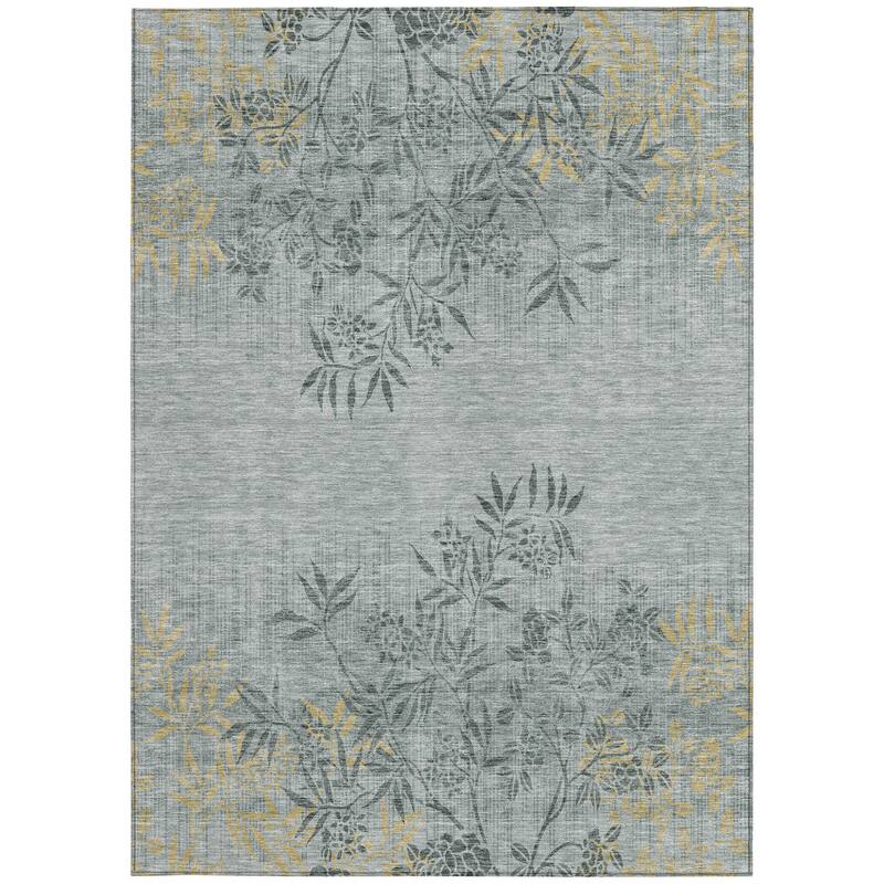 HomeRoots Floral Transitional Rectangle Outdoor Rug