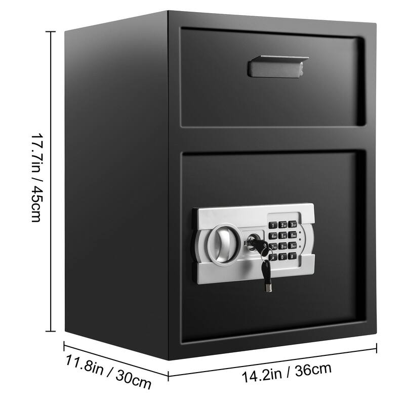 Digital Depository Safe 1.7 Cubic Feet Made of Carbon Steel Electronic Code Lock Depository Safe with Deposit Slot