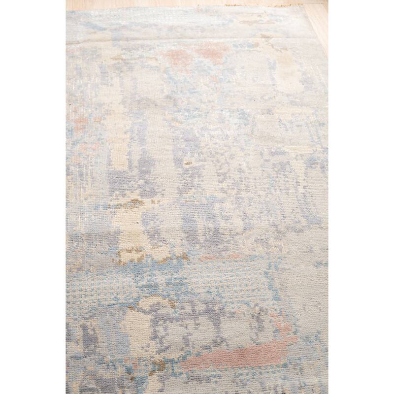 Hand-knotted Wool GREY MULTY Transitional Abstract Traditional