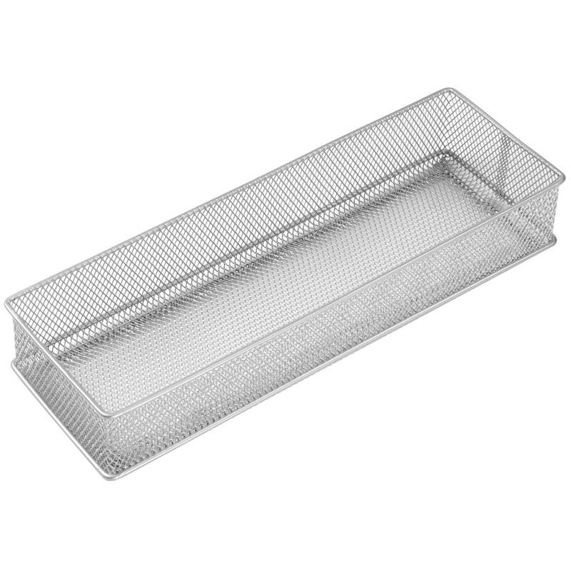 YBM Home Silver Mesh Desk Drawer Organizer Tray Home and Office - 4x12x2