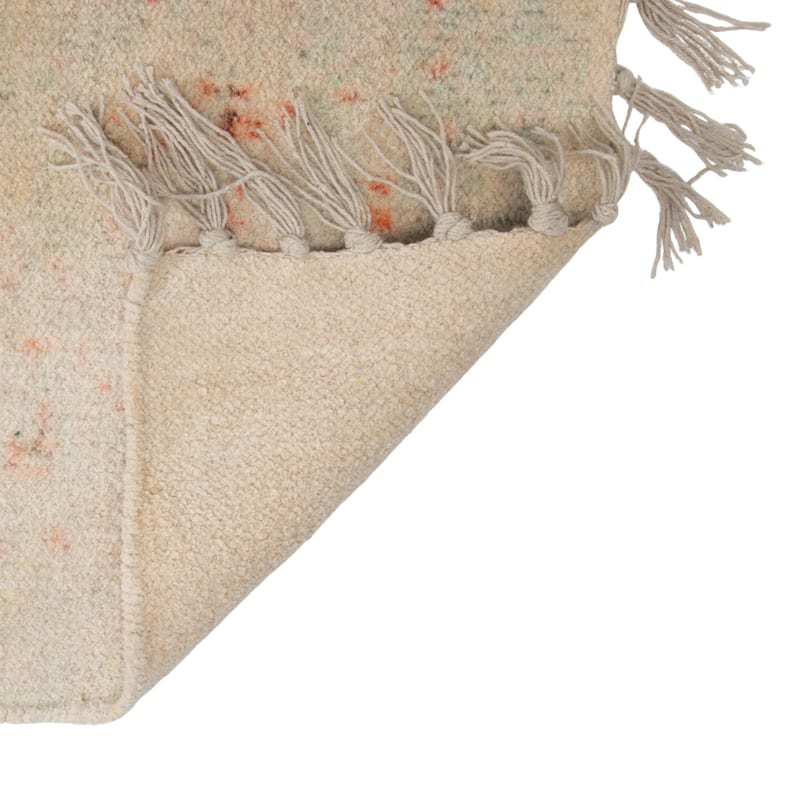 Cotton Chenille Distressed Print Rug with Fringe